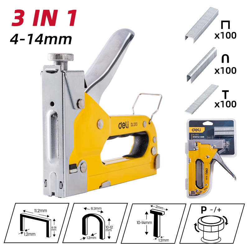 Manual stapler 3 in 1