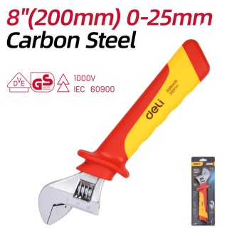 Insulated adjustable wrench 200 mm